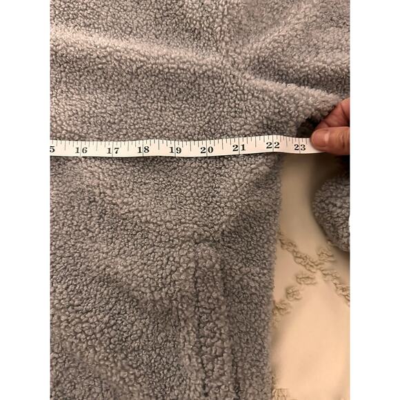 MIROL Women's Light Grey Sherpa Fleece Jacket Fuzzy Casual Zip Up Bomber Coat, L - Picture 6 of 8